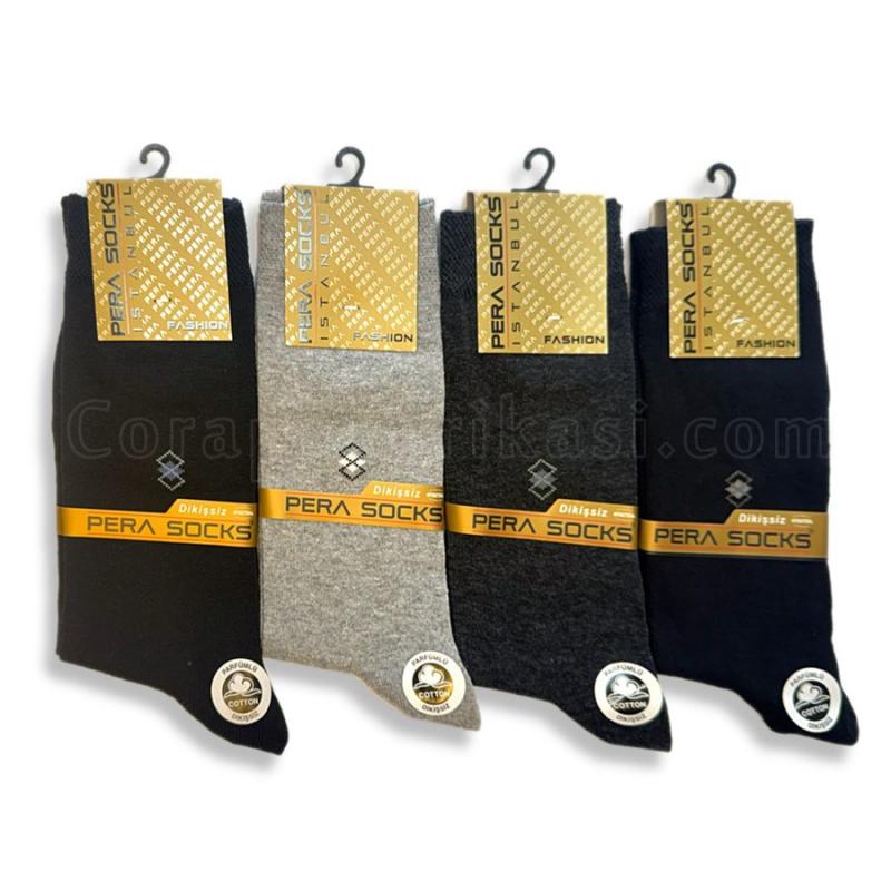 Erkek Likralı Dikişsiz Çorap (12 Çift)